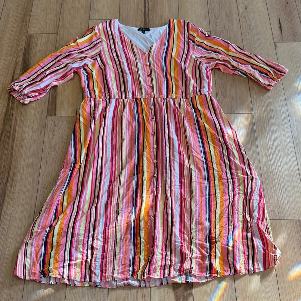 Lane Bryant Vibrant Striped Woman’s Dress - Picture 1 of 7